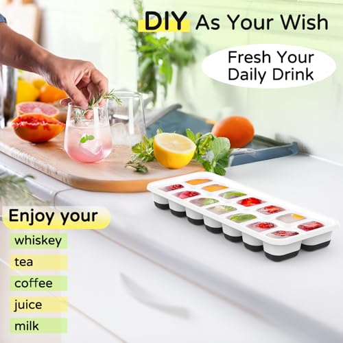 Smart Home Ice Cube Tray 5 Pack, Stackable Silicone Ice Cube Trays for Daily Use