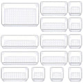 Eco-Friendly Manalete Drawer Organizers Set of 15, 4 Sizes Clear Collection