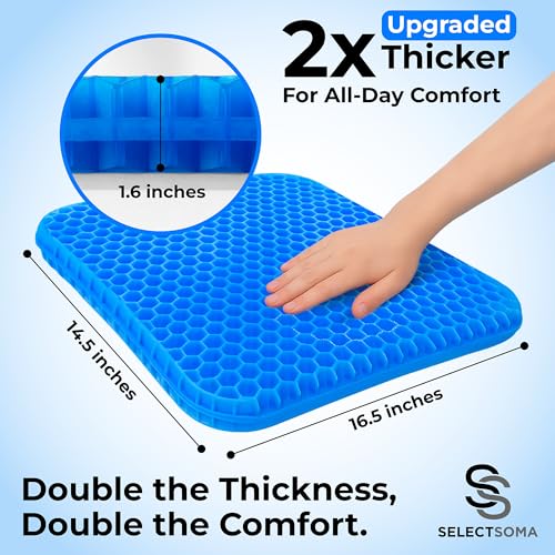 Minimalist SelectSoma Double-Thick Gel Seat Cushion for Long Sitting Set