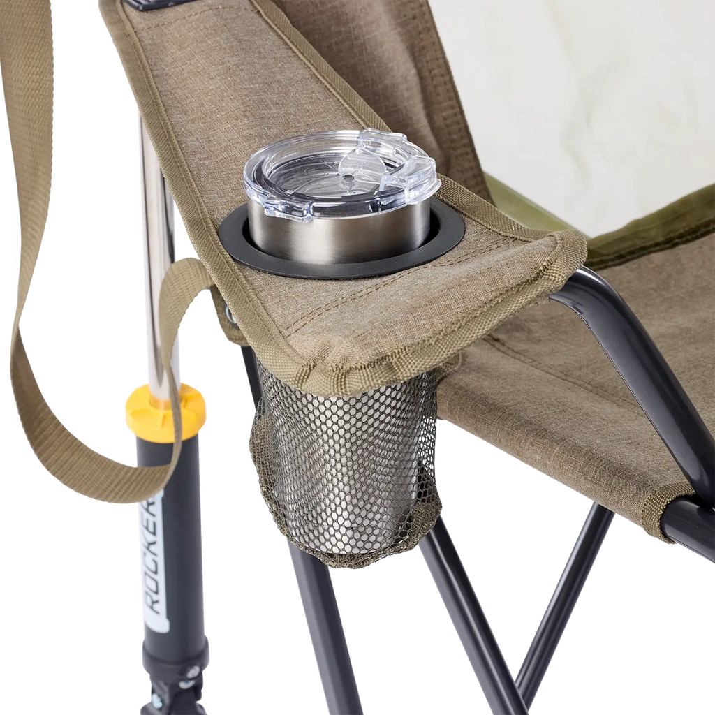Patented Spring-Action Comfort Pro Rocker XL - Choice 107 - Heavy-Duty Kickback Rocker with Beverage Holder Detail
