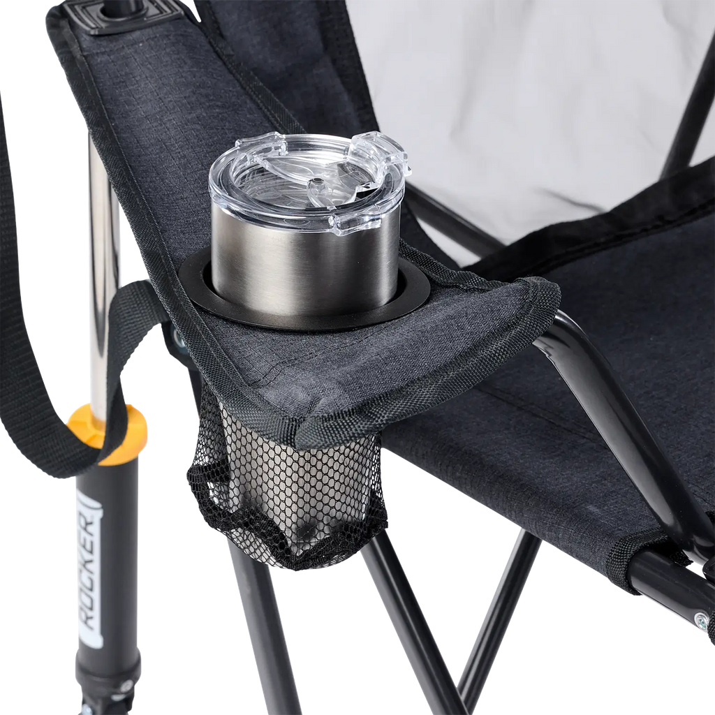 Patented Spring-Action Comfort Pro Rocker XL - Choice 107 - Heavy-Duty Kickback Rocker with Beverage Holder Detail