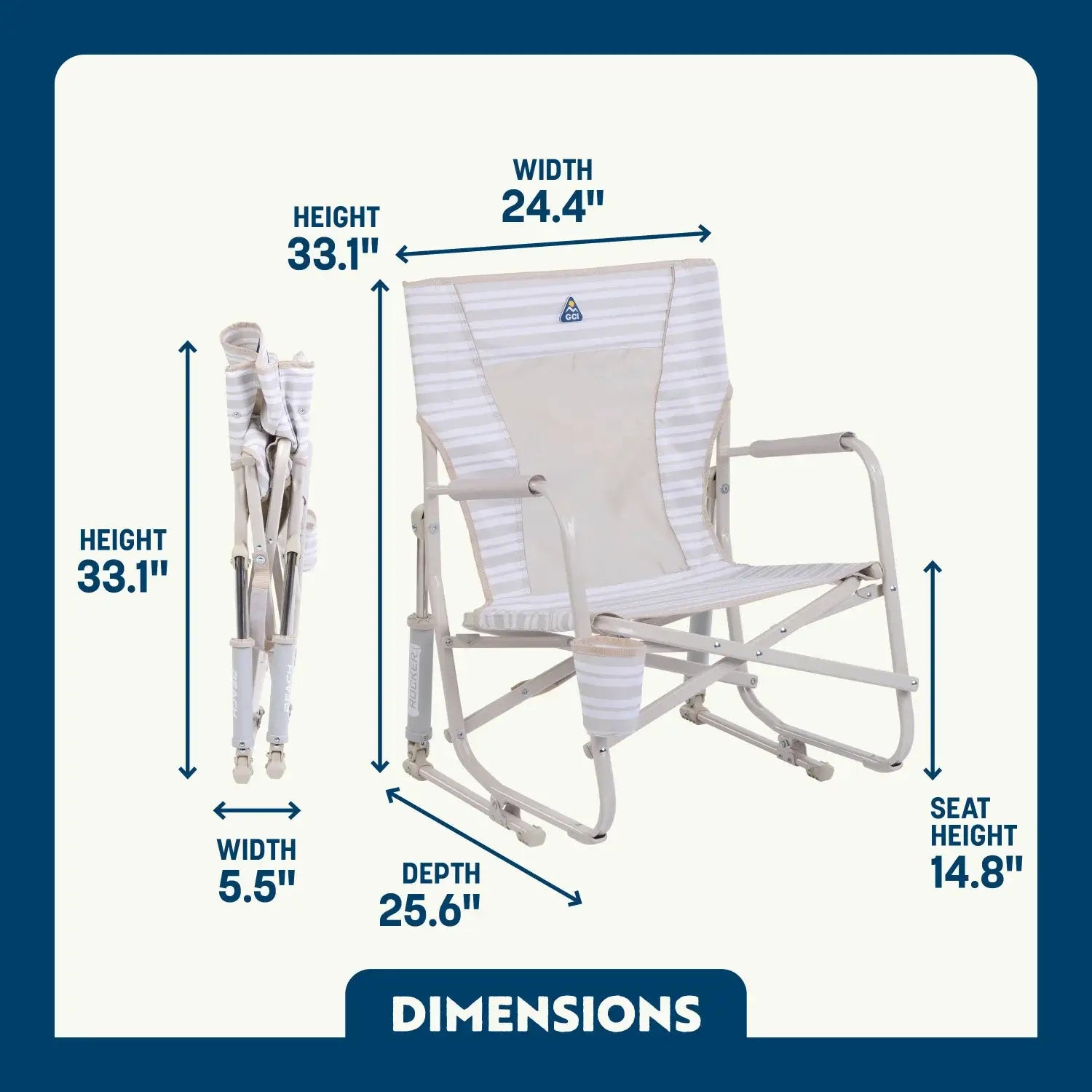Patented Spring-Action Beach Rocker - Choice 712 - RoadTrip Rocker Smooth Motion Camp Chair Detail