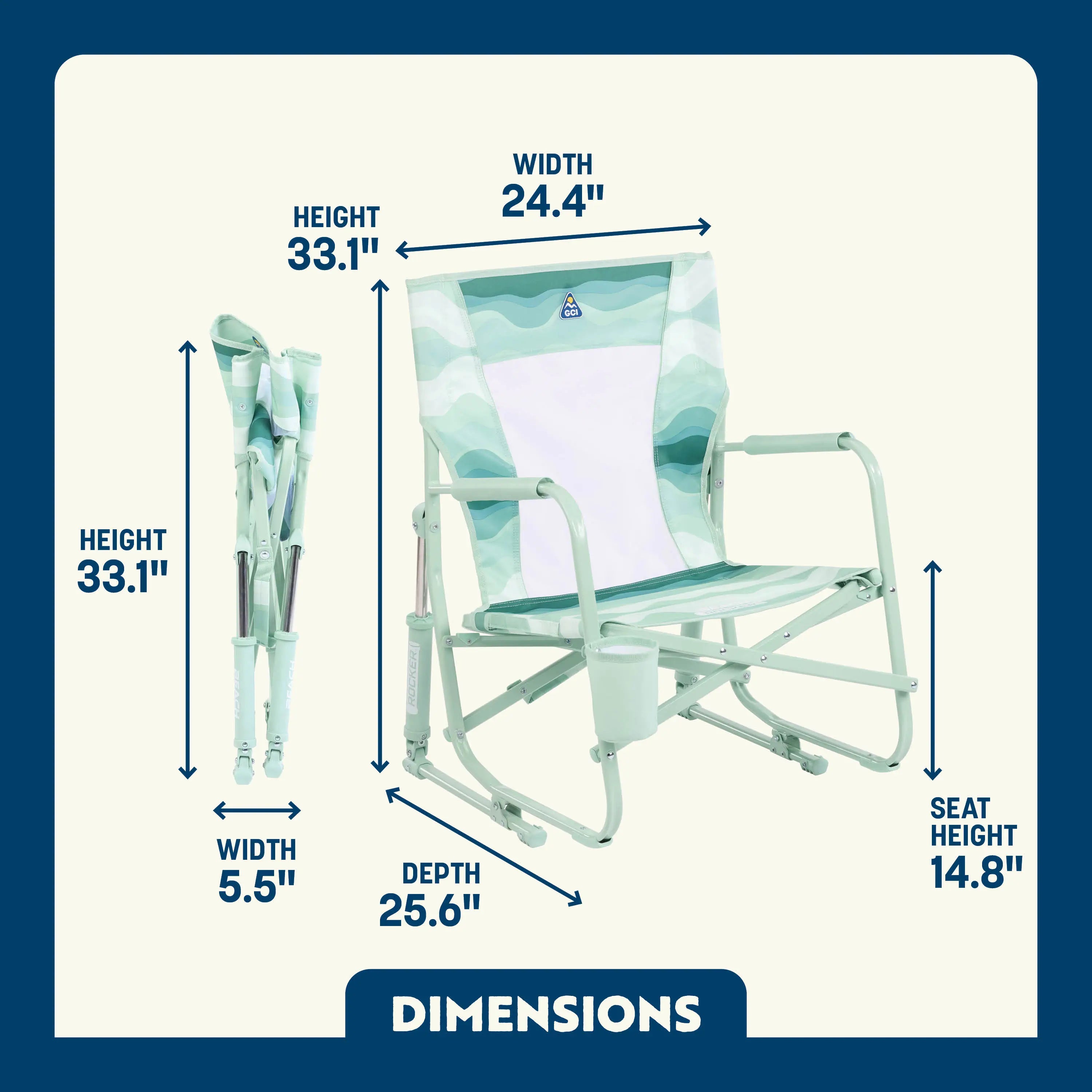 Patented Spring-Action Beach Rocker - Choice 712 - RoadTrip Rocker Smooth Motion Camp Chair Detail