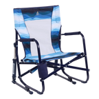 Patented Spring-Action Beach Rocker - Choice 712 - RoadTrip Rocker Smooth Motion Camp Chair - Blue Beach Wave