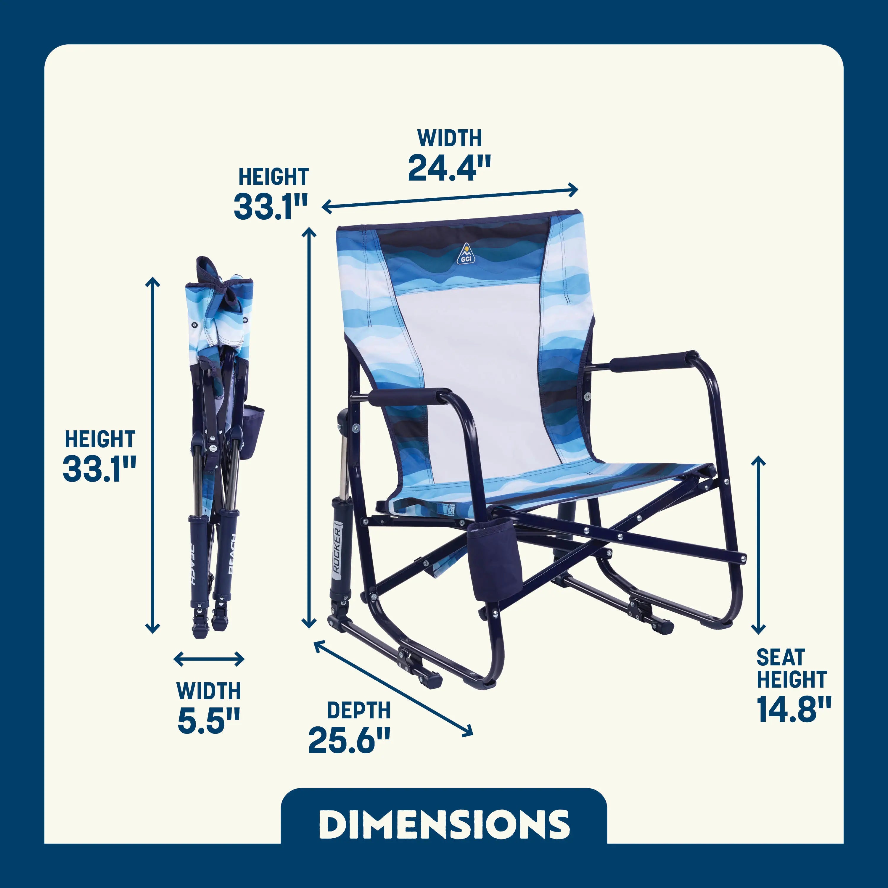 Patented Spring-Action Beach Rocker - Choice 712 - RoadTrip Rocker Smooth Motion Camp Chair Detail