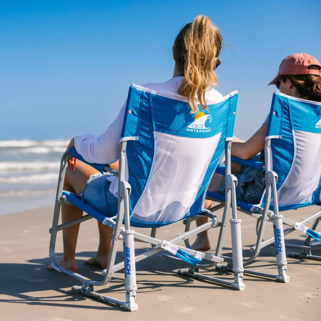 Smooth Motion Beach Rocker Bundle - Choice 773 - Heavy-Duty Kickback Rocker with Beverage Holder Detail