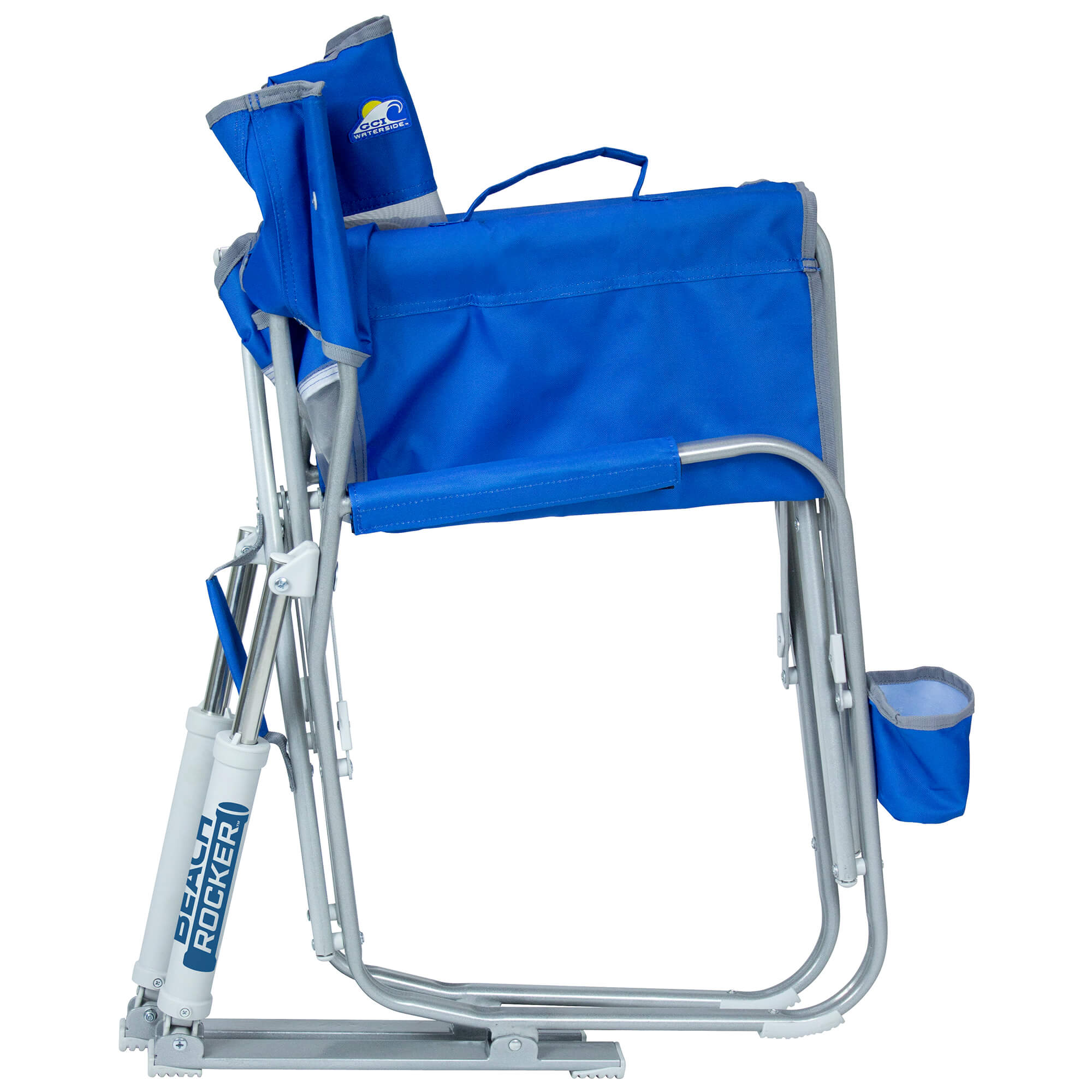 Smooth Motion Beach Rocker Bundle - Choice 773 - Heavy-Duty Kickback Rocker with Beverage Holder Detail