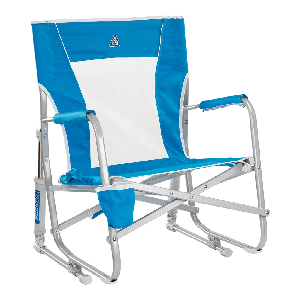 Patented Spring-Action Beach Rocker - Choice 712 - RoadTrip Rocker Smooth Motion Camp Chair - Saybrook Blue