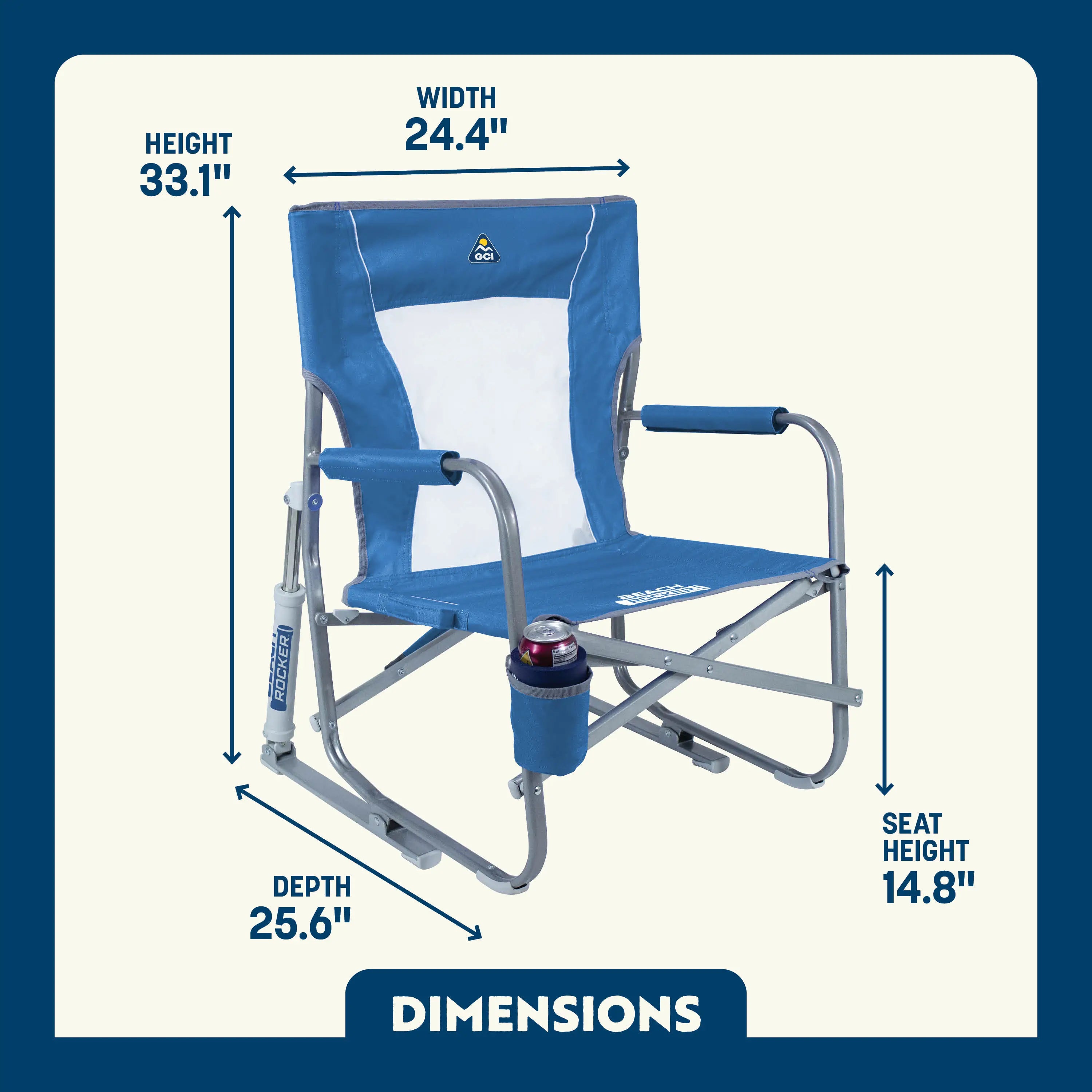 Patented Spring-Action Beach Rocker - Choice 712 - RoadTrip Rocker Smooth Motion Camp Chair Detail