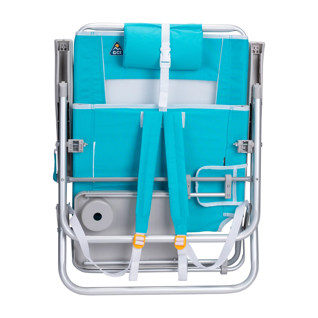 Sand-Friendly Big Surf with Slide Table - Choice 334 - Multi-Position Outdoor Beach Chair with Pillow Detail