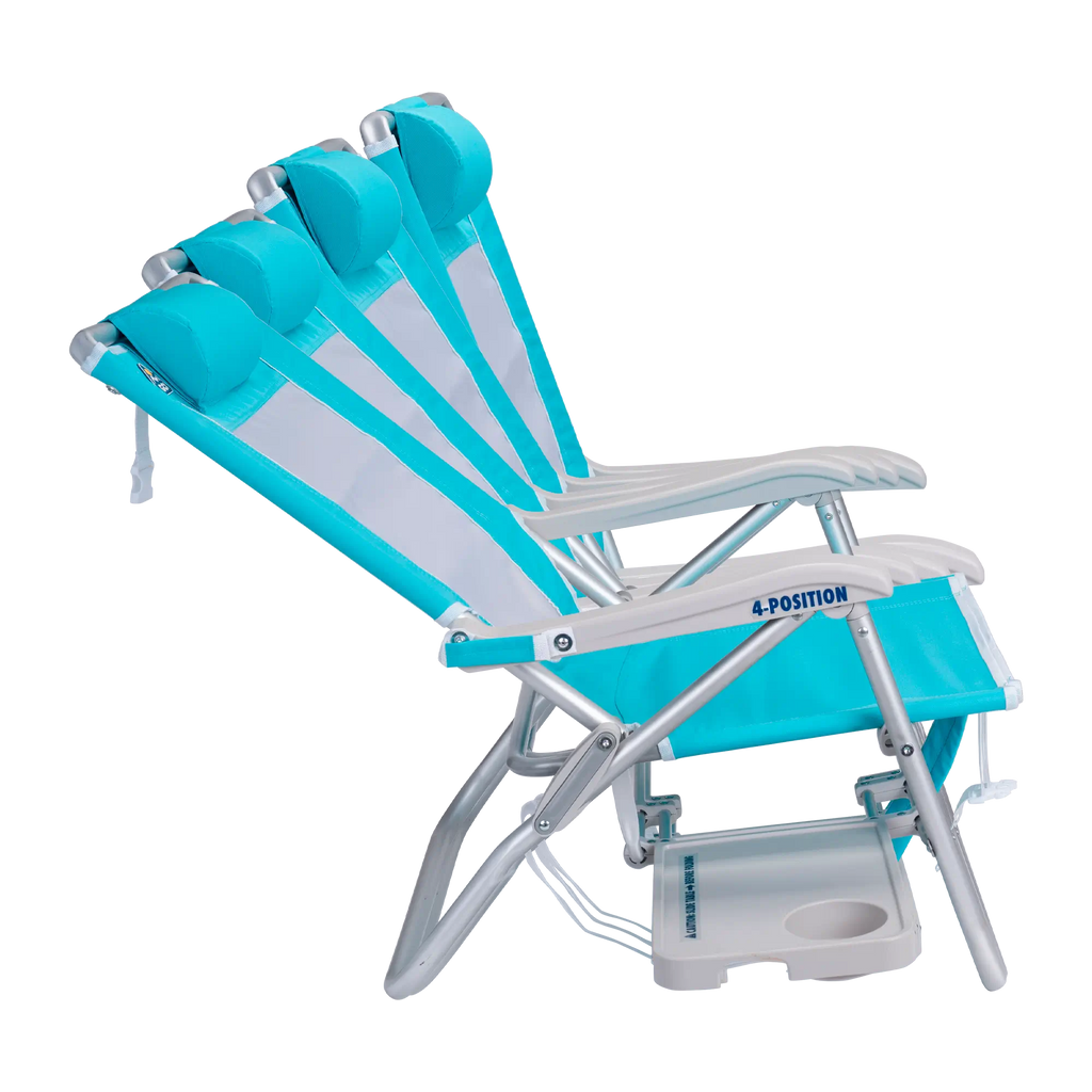 Sand-Friendly Big Surf with Slide Table - Choice 334 - Multi-Position Outdoor Beach Chair with Pillow Detail