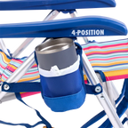 Rust-Resistant Aluminum Backpack Beach Chair - Choice 709 - Multi-Position Outdoor Beach Chair with Pillow Detail