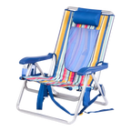 Rust-Resistant Aluminum Backpack Beach Chair - Choice 709 - Multi-Position Outdoor Beach Chair with Pillow Detail