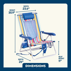 Rust-Resistant Aluminum Backpack Beach Chair - Choice 709 - Multi-Position Outdoor Beach Chair with Pillow Detail