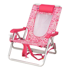 Rust-Resistant Aluminum Backpack Beach Chair - Choice 709 - Multi-Position Outdoor Beach Chair with Pillow Detail