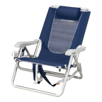 Rust-Resistant Aluminum Backpack Beach Chair - Choice 709 - Multi-Position Outdoor Beach Chair with Pillow Detail