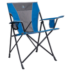 Micro-Folding Comfort Quad Chair - Choice 989 - Space-Saving Micro-Folding Chair for Backpacking - Heathered Royal