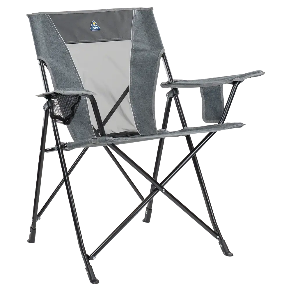 Micro-Folding Comfort Quad Chair - Choice 989 - Space-Saving Micro-Folding Chair for Backpacking - Heathered Pewter