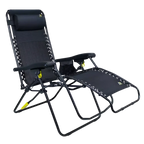 Rust-Resistant Aluminum Freeform Zero Gravity Lounger Bundle - Choice 507 - Low-Profile Reclining Beach Chair with Backpack Straps Detail