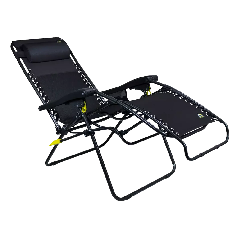 Rust-Resistant Aluminum Freeform Zero Gravity Lounger Bundle - Choice 507 - Low-Profile Reclining Beach Chair with Backpack Straps Detail