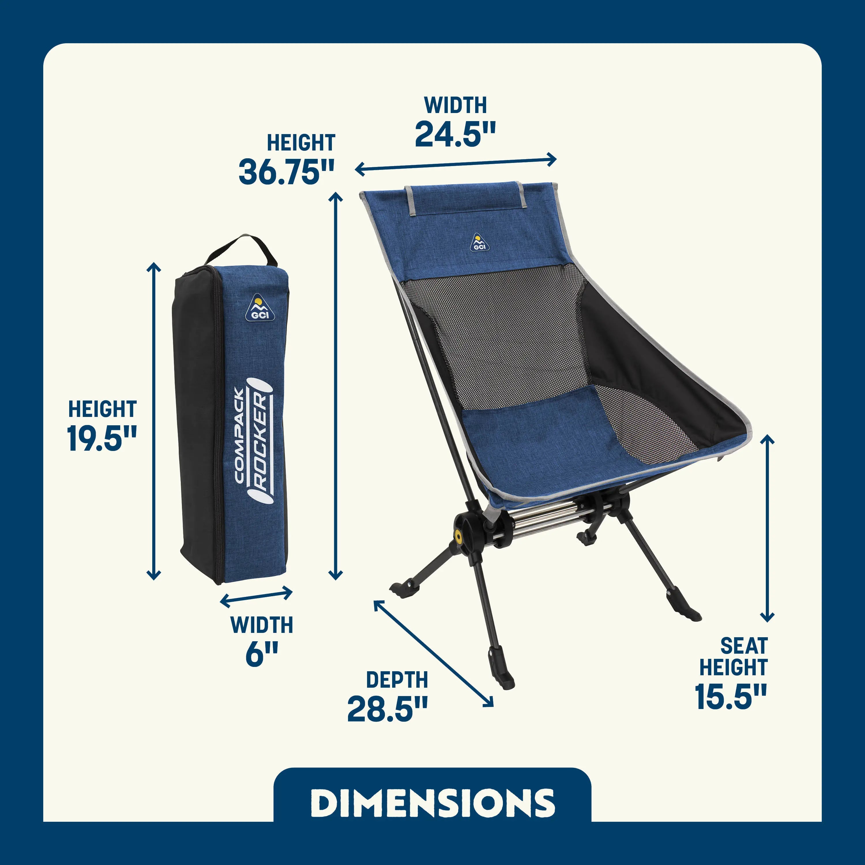 Patented Spring-Action ComPack Rocker - Choice 980 - Heavy-Duty Kickback Rocker with Beverage Holder Detail