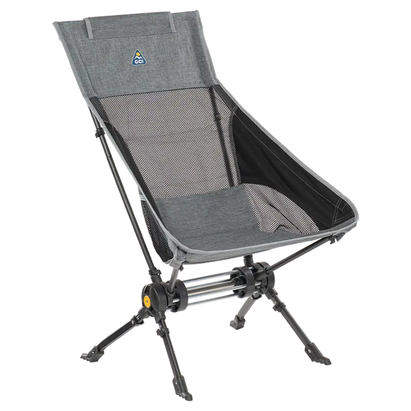 Patented Spring-Action ComPack Rocker - Choice 980 - Heavy-Duty Kickback Rocker with Beverage Holder - Heathered Pewter