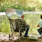Premium All-Weather SunShade Rocker - Choice 550 - Patented Spring-Action Rocking Chair for Camping Detail