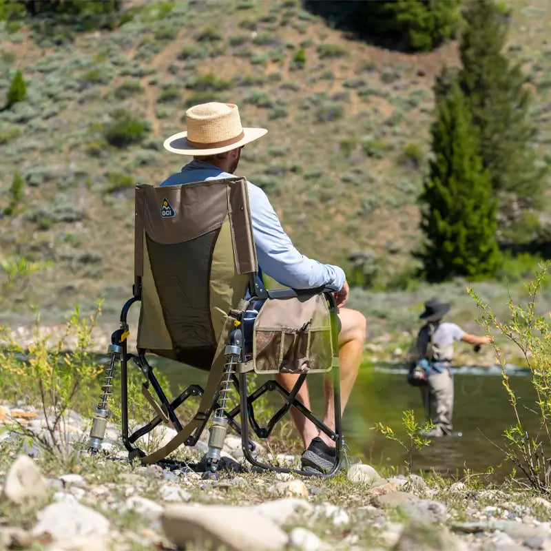 Smooth Motion Adjustable Rocker - Choice 573 - Patented Spring-Action Rocking Chair for Camping Detail