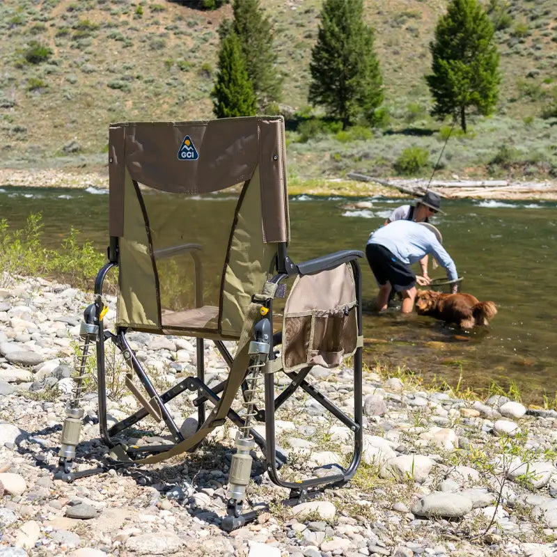 Smooth Motion Adjustable Rocker - Choice 573 - Patented Spring-Action Rocking Chair for Camping Detail