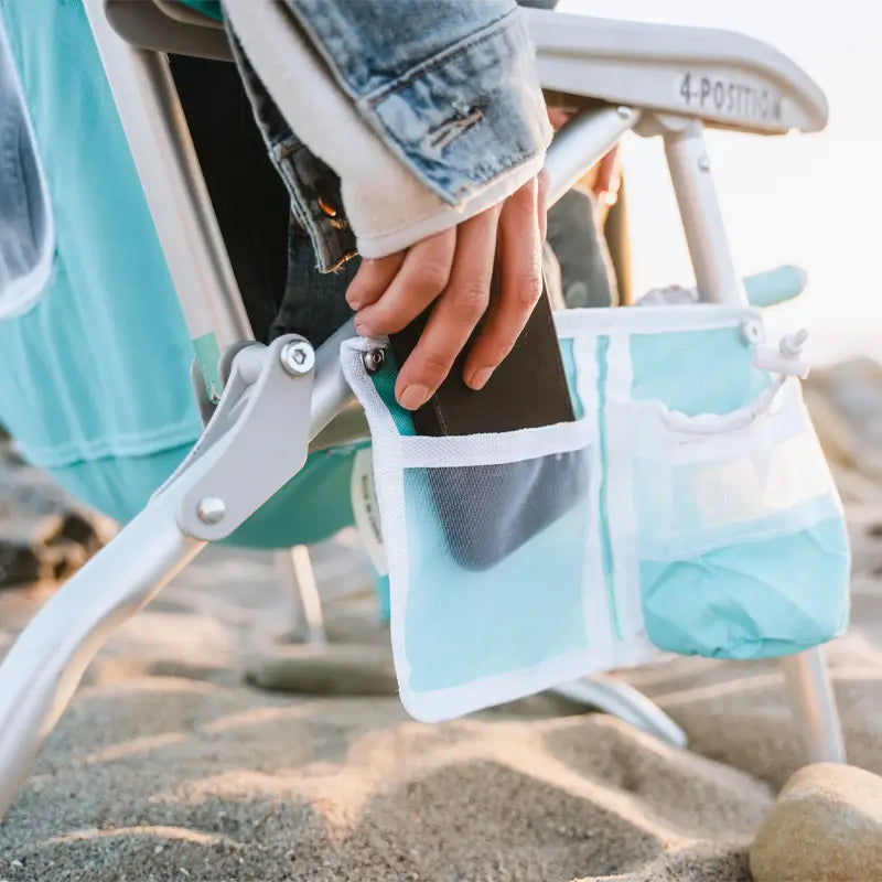 Backpack Travel Bi-Fold Beach Chair - Choice 601 - Portable Heavy-Duty Low Boy Chair for Ocean Side Detail