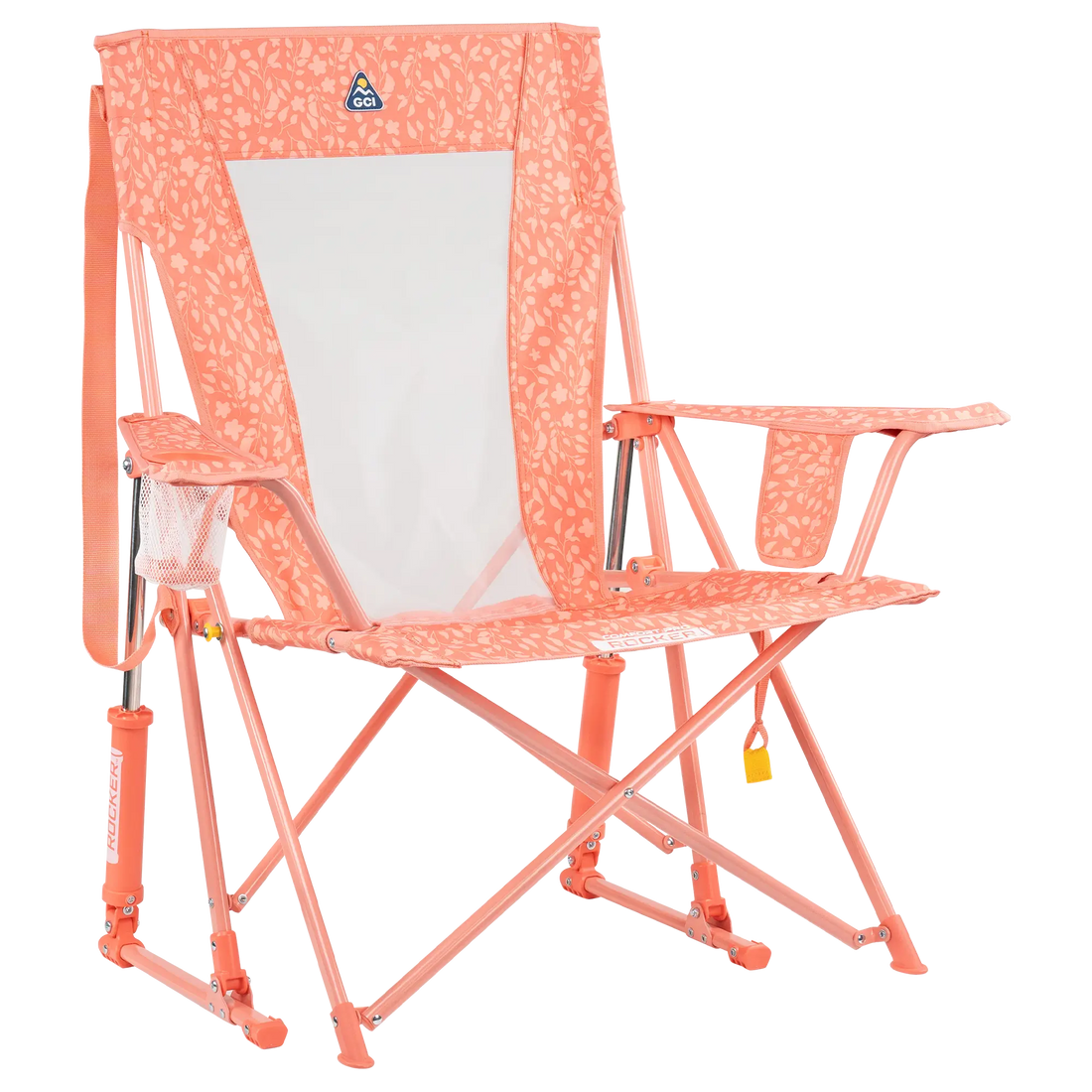 Patented Spring-Action Comfort Pro Rocker - Choice 375 - Patented Spring-Action Rocking Chair for Camping - Coral Garden