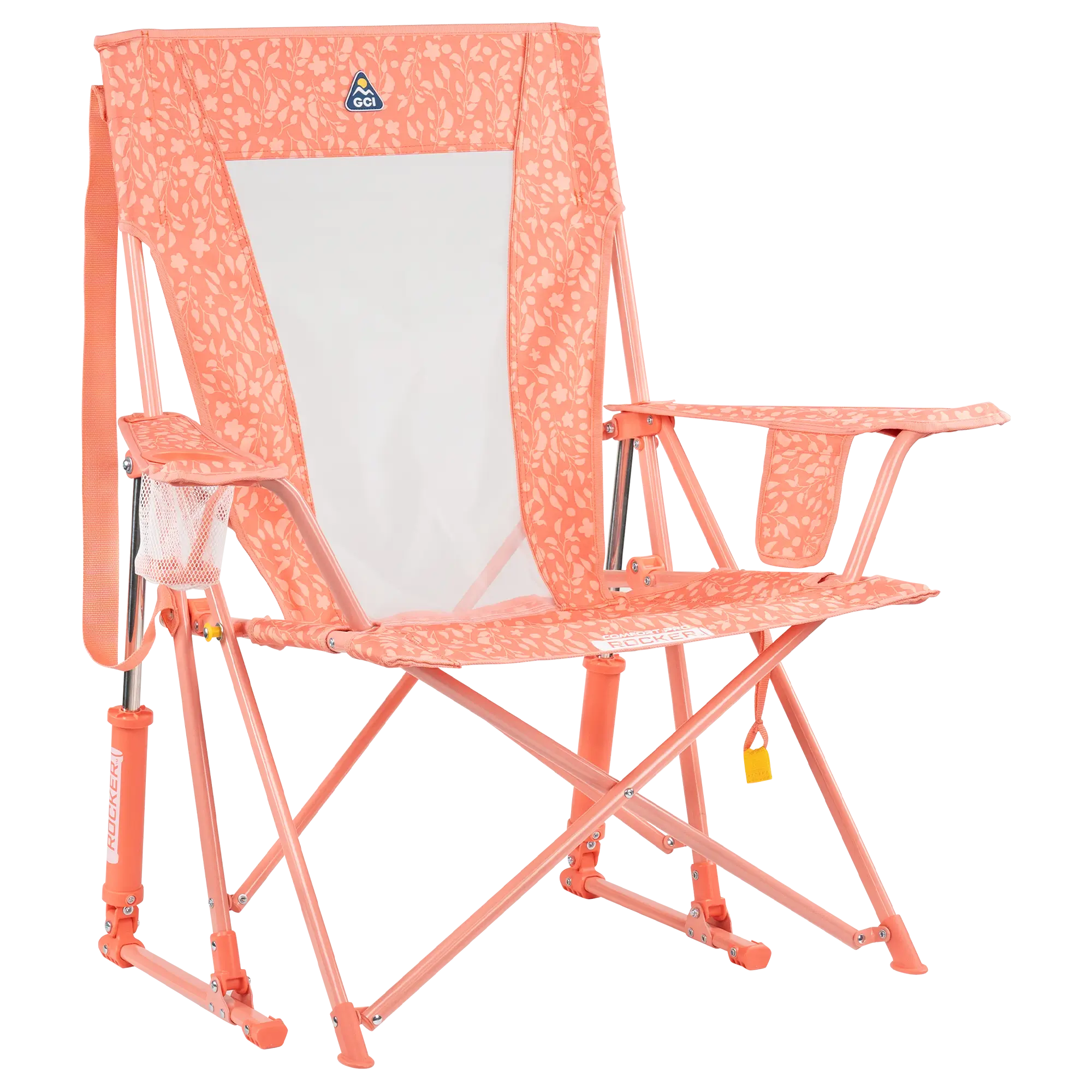 Patented Spring-Action Comfort Pro Rocker - Choice 375 - Patented Spring-Action Rocking Chair for Camping - Coral Garden
