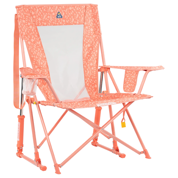 Patented Spring-Action Comfort Pro Rocker - Choice 375 - Patented Spring-Action Rocking Chair for Camping - Coral Garden