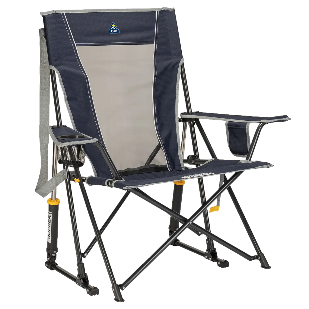 Patented Spring-Action Comfort Pro Rocker - Choice 375 - Patented Spring-Action Rocking Chair for Camping - Indigo