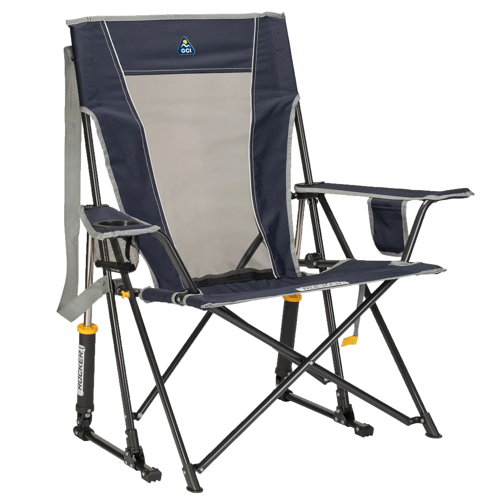 Patented Spring-Action Comfort Pro Rocker - Choice 375 - Patented Spring-Action Rocking Chair for Camping - Indigo