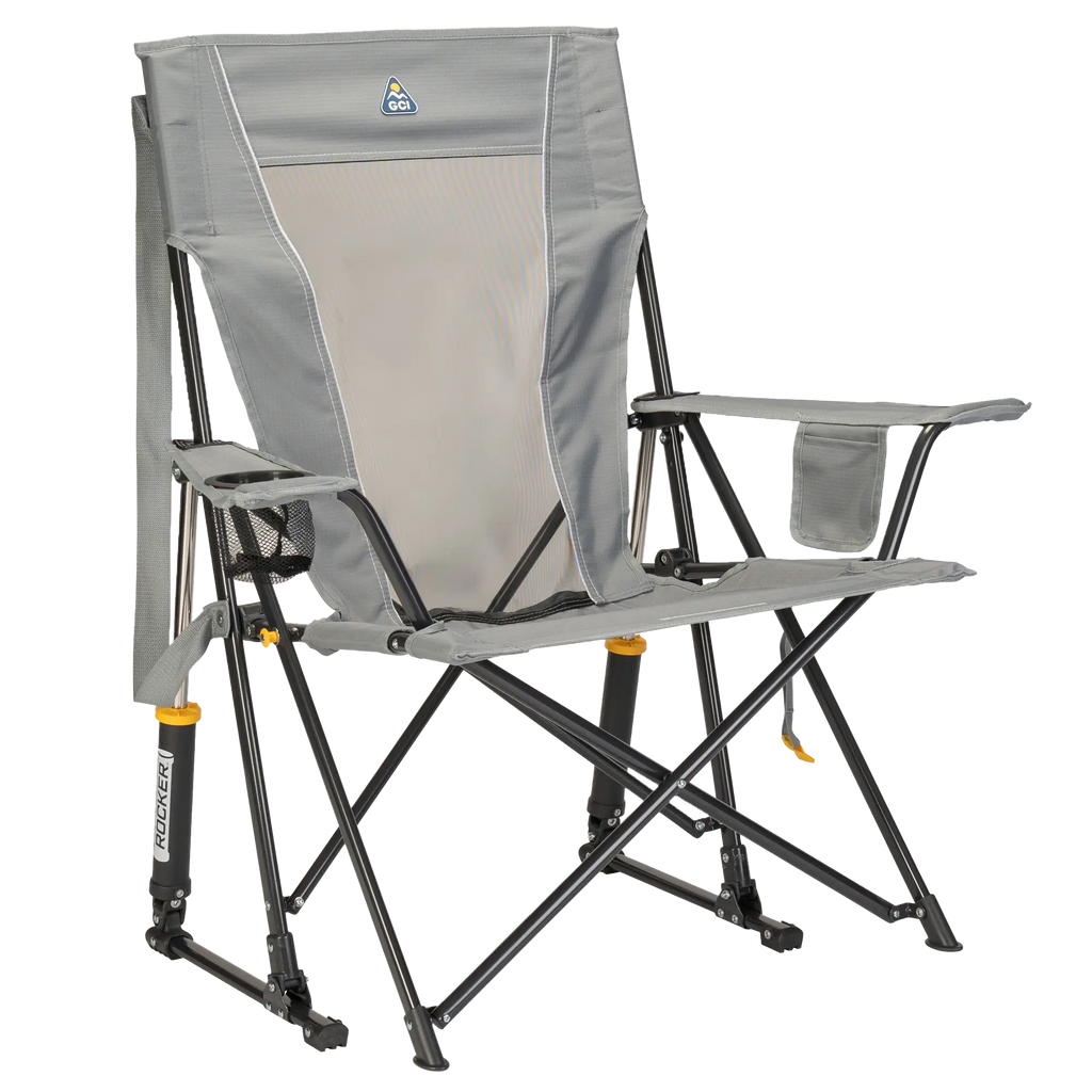 Patented Spring-Action Comfort Pro Rocker - Choice 375 - Patented Spring-Action Rocking Chair for Camping - Mercury Gray