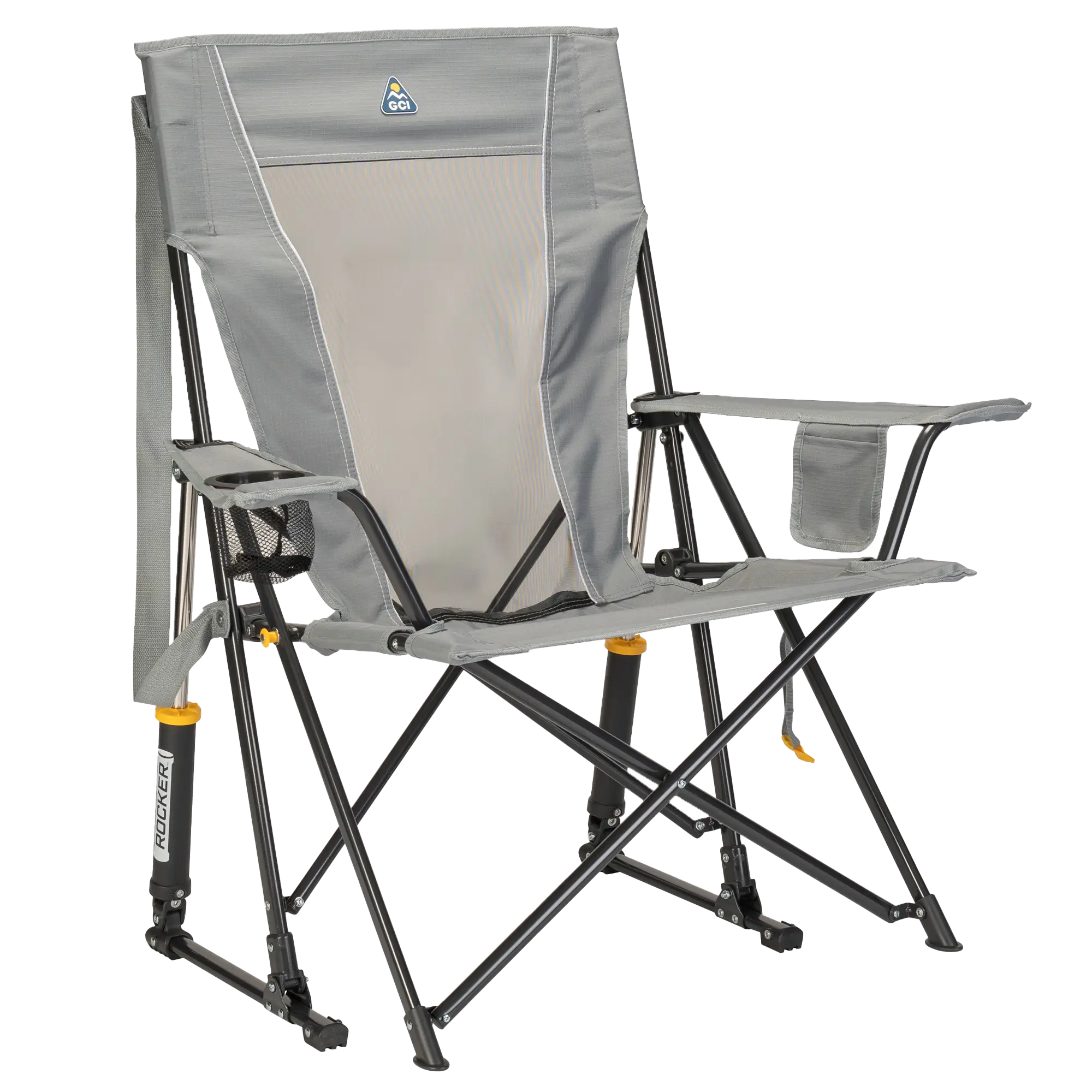 Patented Spring-Action Comfort Pro Rocker - Choice 375 - Patented Spring-Action Rocking Chair for Camping - Mercury Gray