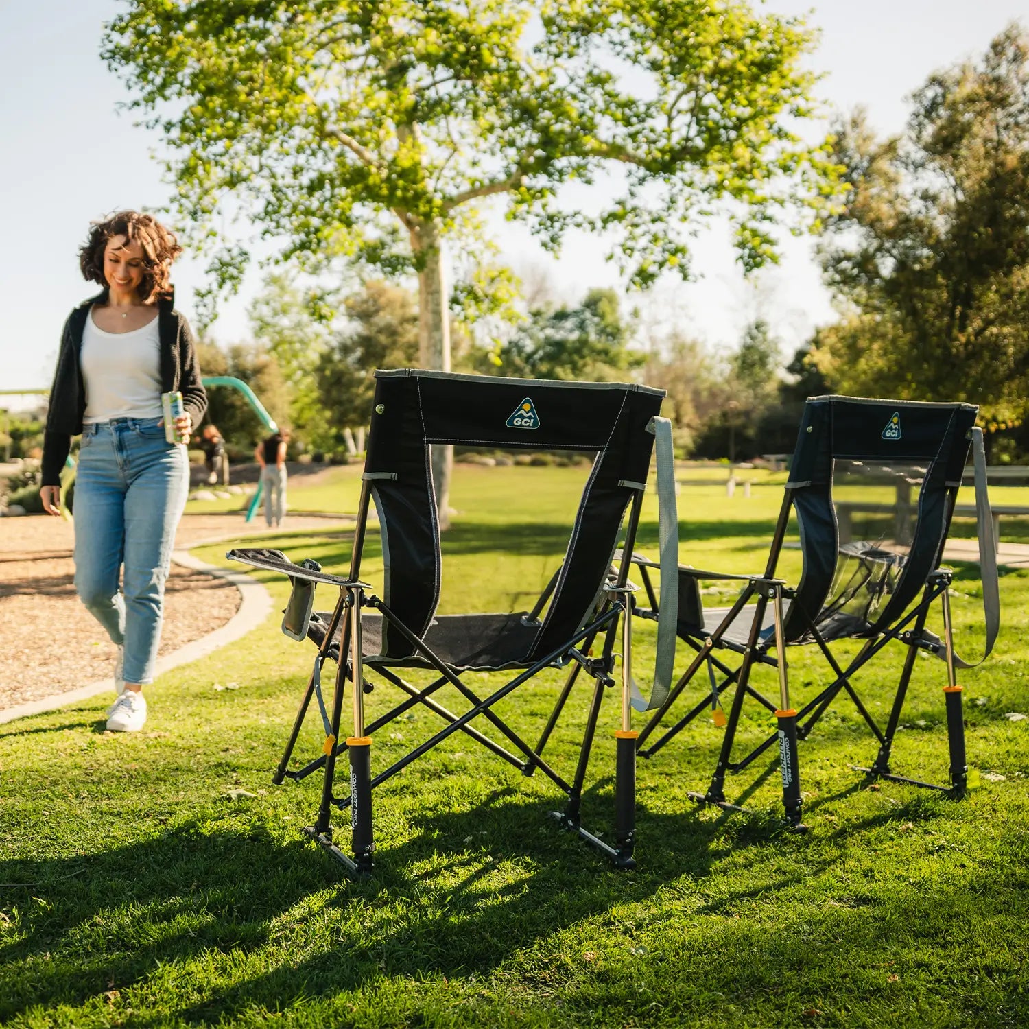 Patented Spring-Action Comfort Pro Rocker - Choice 375 - Patented Spring-Action Rocking Chair for Camping Detail