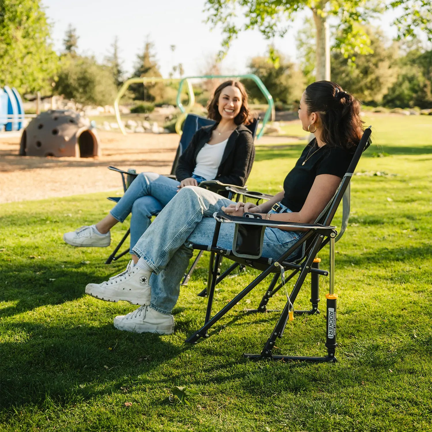 Patented Spring-Action Comfort Pro Rocker - Choice 375 - Patented Spring-Action Rocking Chair for Camping Detail