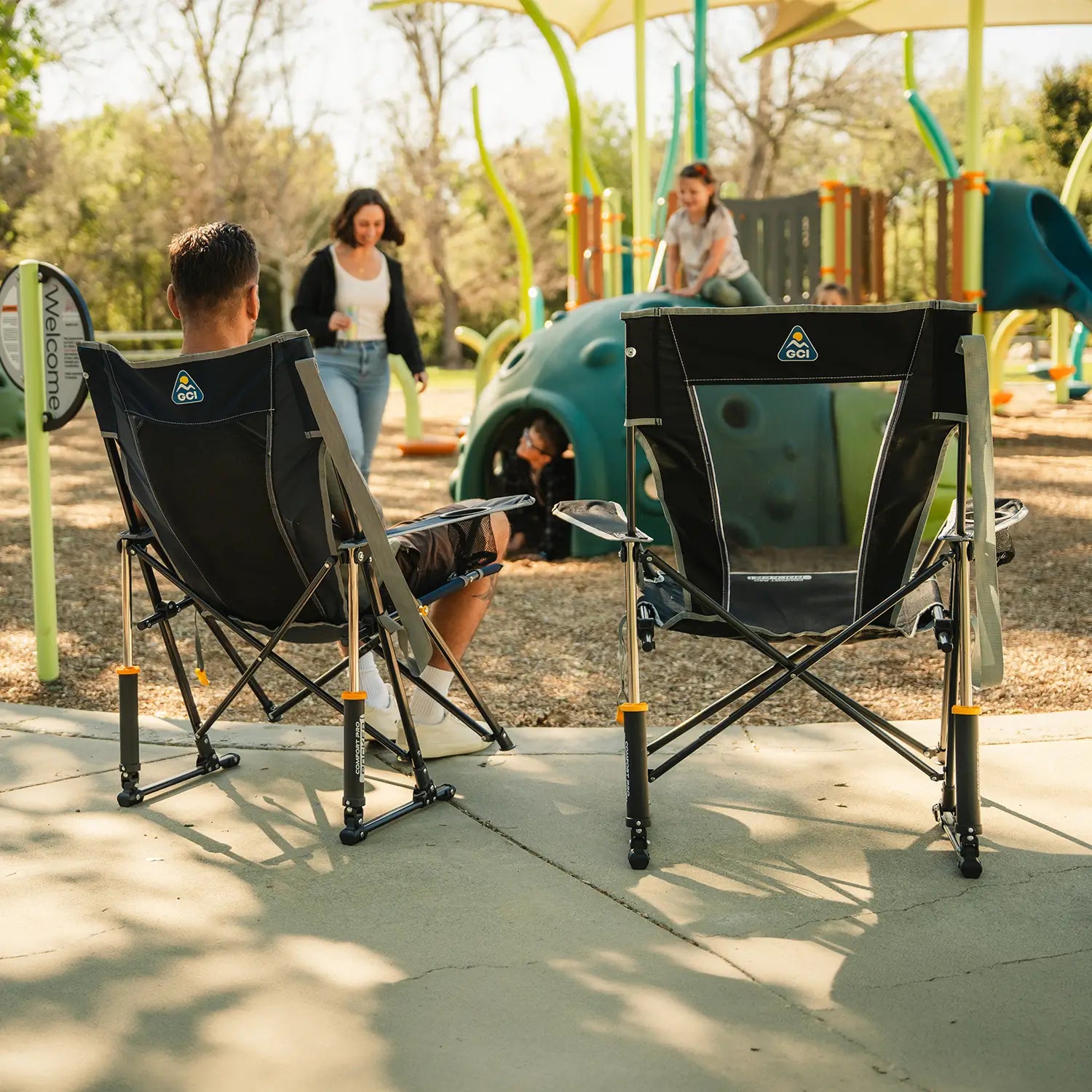 Patented Spring-Action Comfort Pro Rocker - Choice 375 - Patented Spring-Action Rocking Chair for Camping Detail