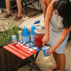 Portable Staging Compact Camp Table 20 - USA Anniversary Deluxe - Choice 757 - Master Outdoor Kitchen Station for Tailgating & BBQ Detail
