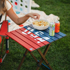 Portable Staging Compact Camp Table 20 - USA Anniversary Deluxe - Choice 757 - Master Outdoor Kitchen Station for Tailgating & BBQ Detail