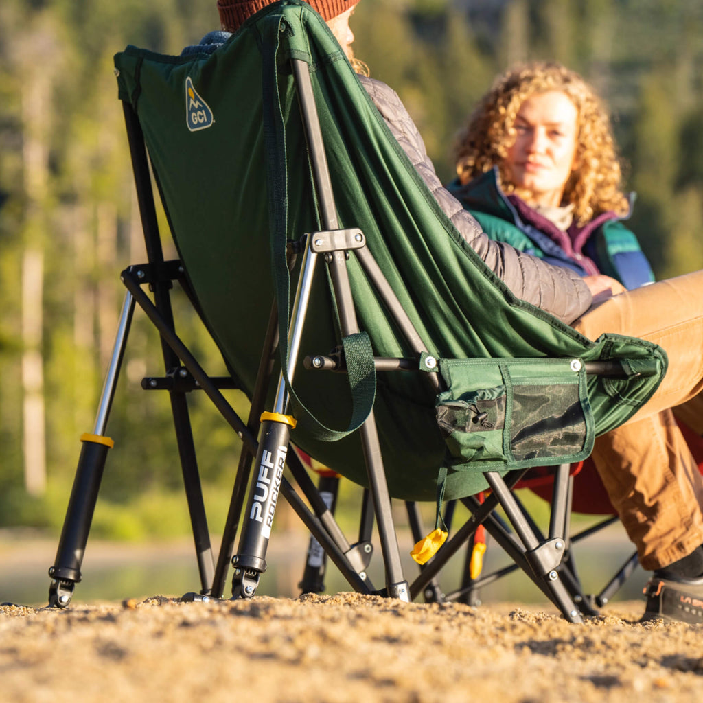 Luxury Camp Puff Rocker - Choice 731 - RoadTrip Rocker Smooth Motion Camp Chair Detail