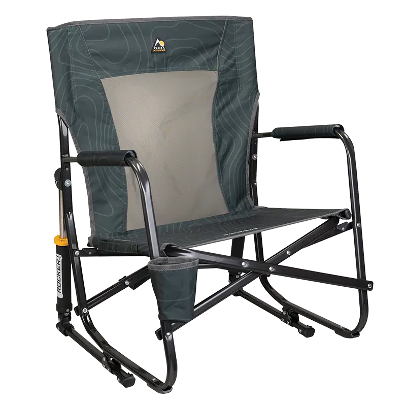 Smooth Motion FirePit Rocker - Choice 737 - RoadTrip Rocker Smooth Motion Camp Chair - Hunter Topo