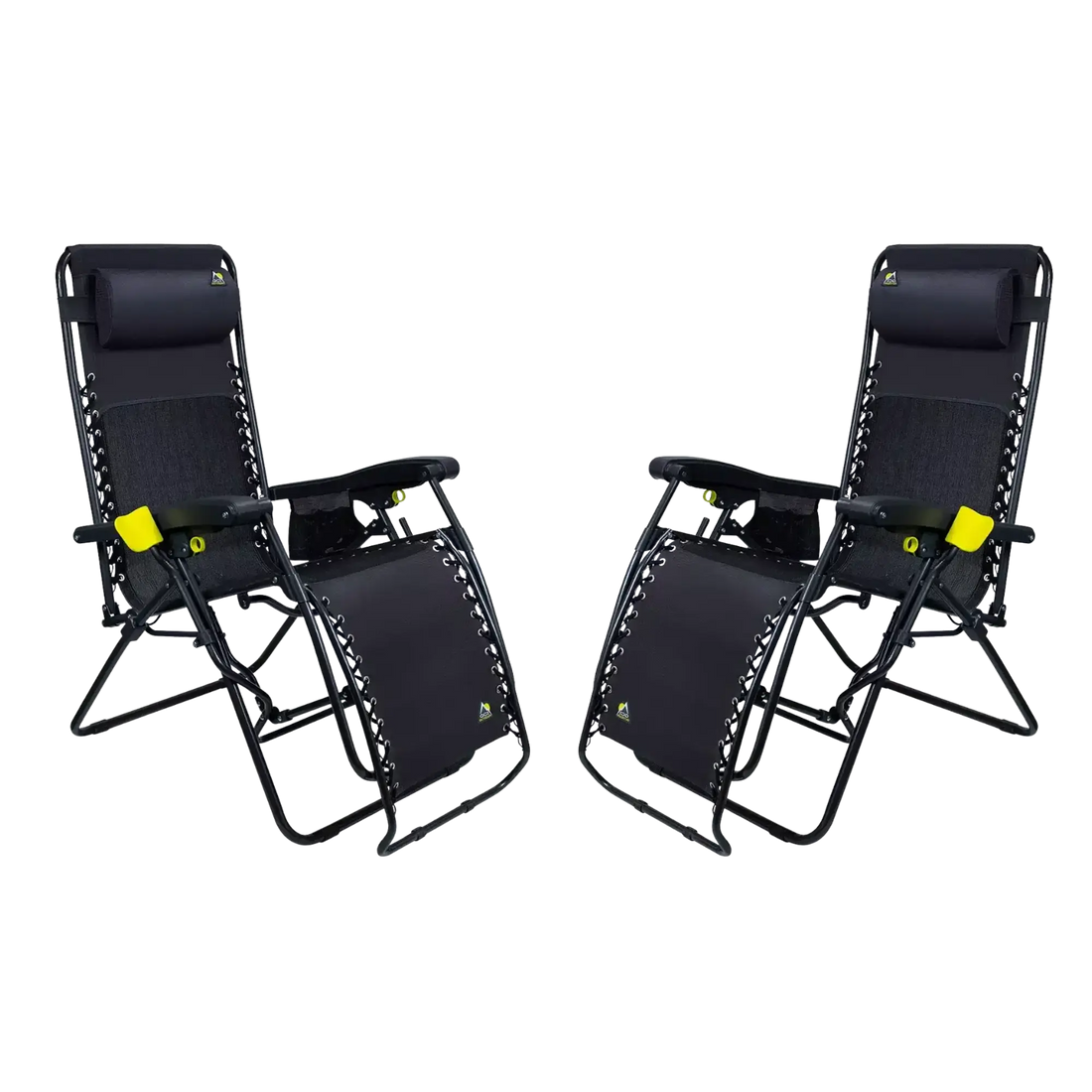 Rust-Resistant Aluminum Freeform Zero Gravity Lounger Bundle - Choice 507 - Low-Profile Reclining Beach Chair with Backpack Straps - Black