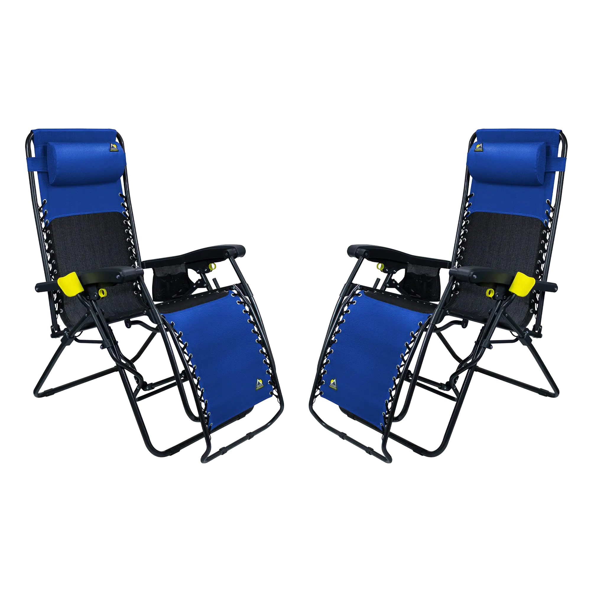Rust-Resistant Aluminum Freeform Zero Gravity Lounger Bundle - Choice 507 - Low-Profile Reclining Beach Chair with Backpack Straps - Royal Blue