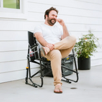 Smooth Motion Freestyle Rocker XL - Choice 552 - Heavy-Duty Kickback Rocker with Beverage Holder Detail