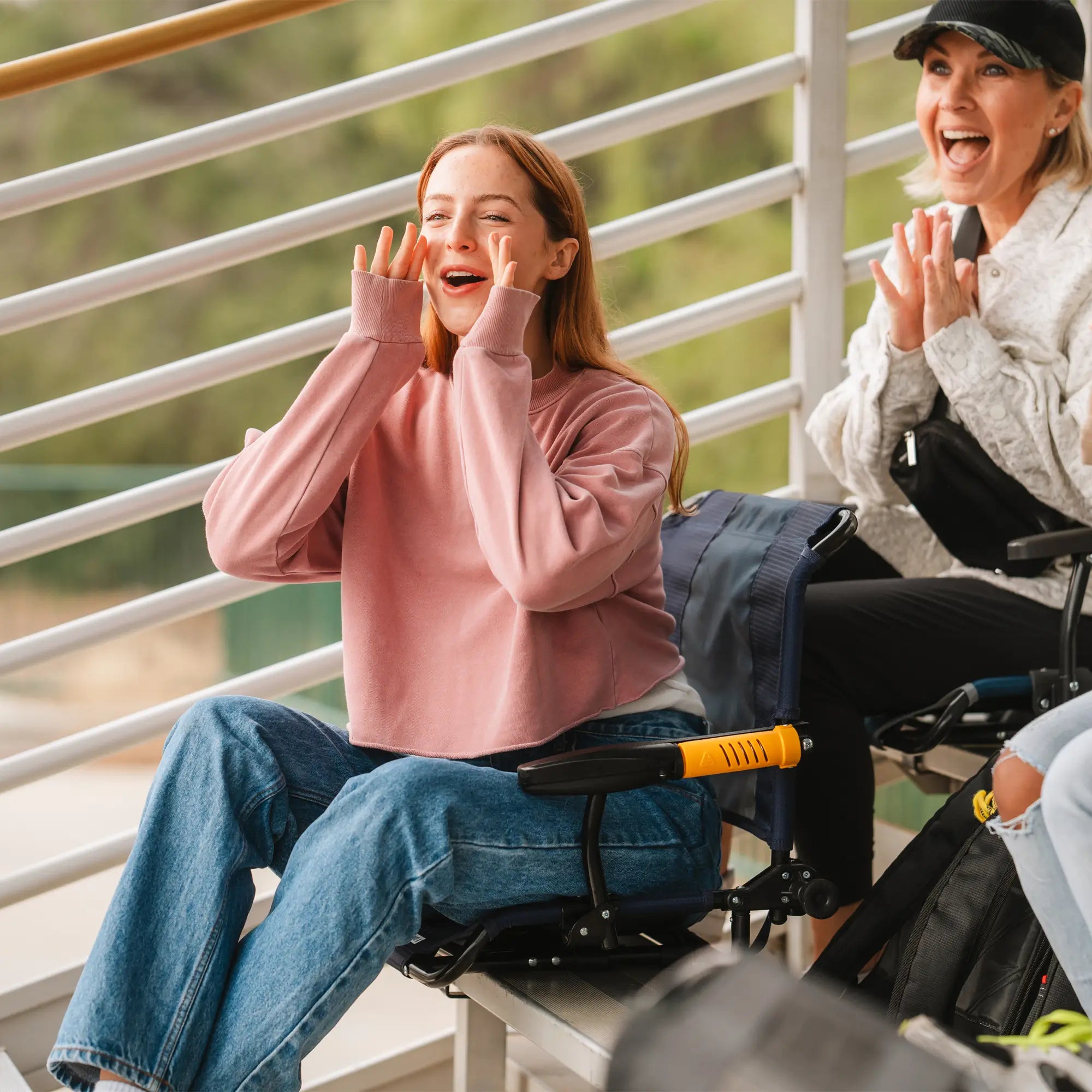 Premium All-Weather Stadium Rock-Cliner - Choice 540 - Patented Spring-Action Rocking Chair for Camping Detail