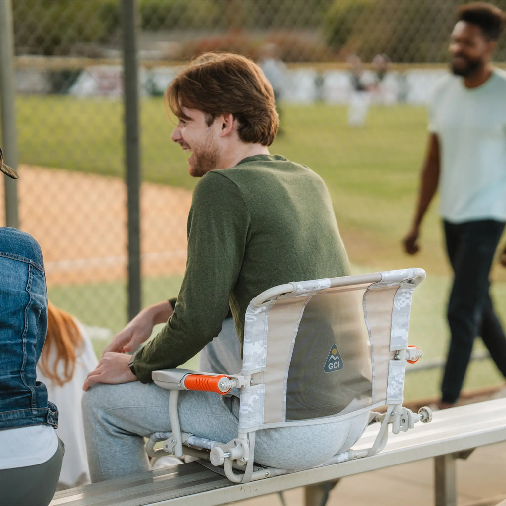 Premium All-Weather Stadium Rock-Cliner - Choice 540 - Patented Spring-Action Rocking Chair for Camping Detail