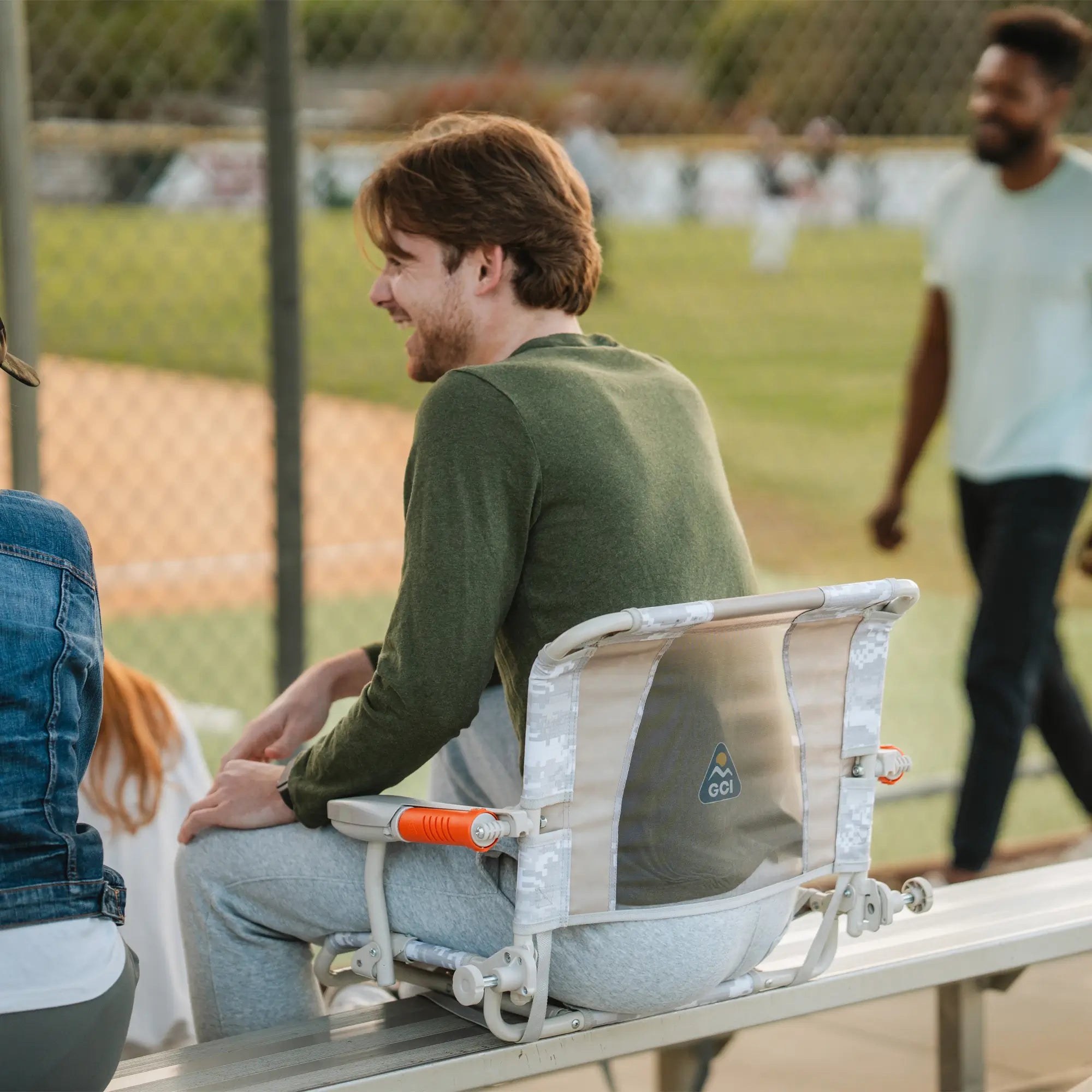 Premium All-Weather Stadium Rock-Cliner - Choice 540 - Patented Spring-Action Rocking Chair for Camping Detail